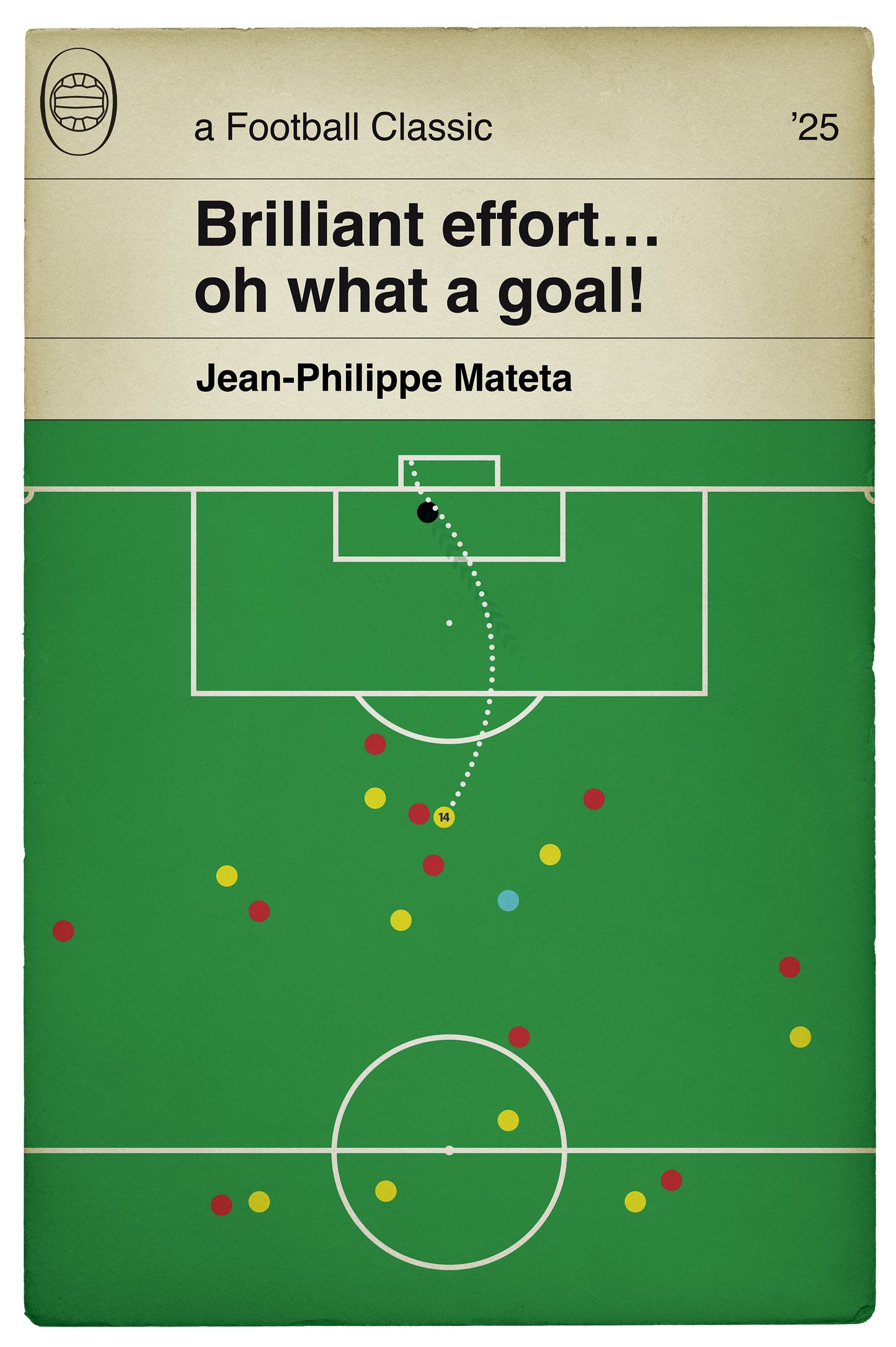 Jean-Philippe Mateta Chip - Crystal Palace Goal - Arsenal 2 Crystal Palace 2 - Premier League 2025 - Classic Book Cover Print (Various Sizes)