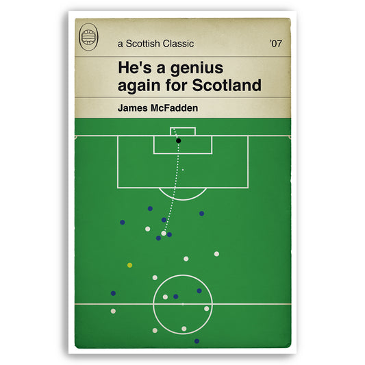 James McFadden goal for Scotland v France - Euro 2008 Qualifier - Football Print - Classic Book Cover Poster - Football Gift (Various Sizes)