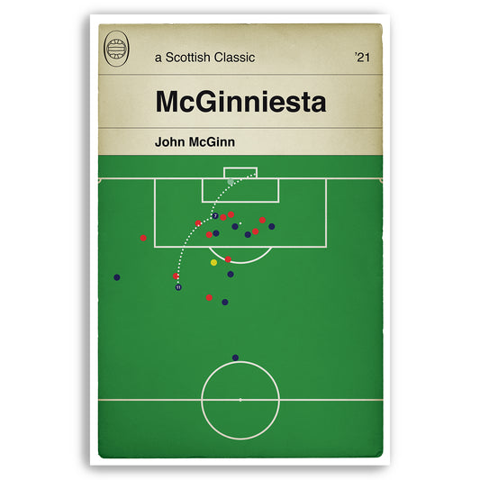 McGinniesta - John McGinn Overhead Kick - Scotland 2 Austria 2 - Qualifier 2021 - Scotland Goal - Book Cover Poster (Various Sizes)
