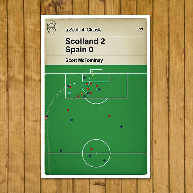 Scotland goal v Spain - Scott McTominay - Scotland 2 Spain 0 - Euro 2024 Qualifier - Book Cover Poster - Football Gift (Various Sizes)