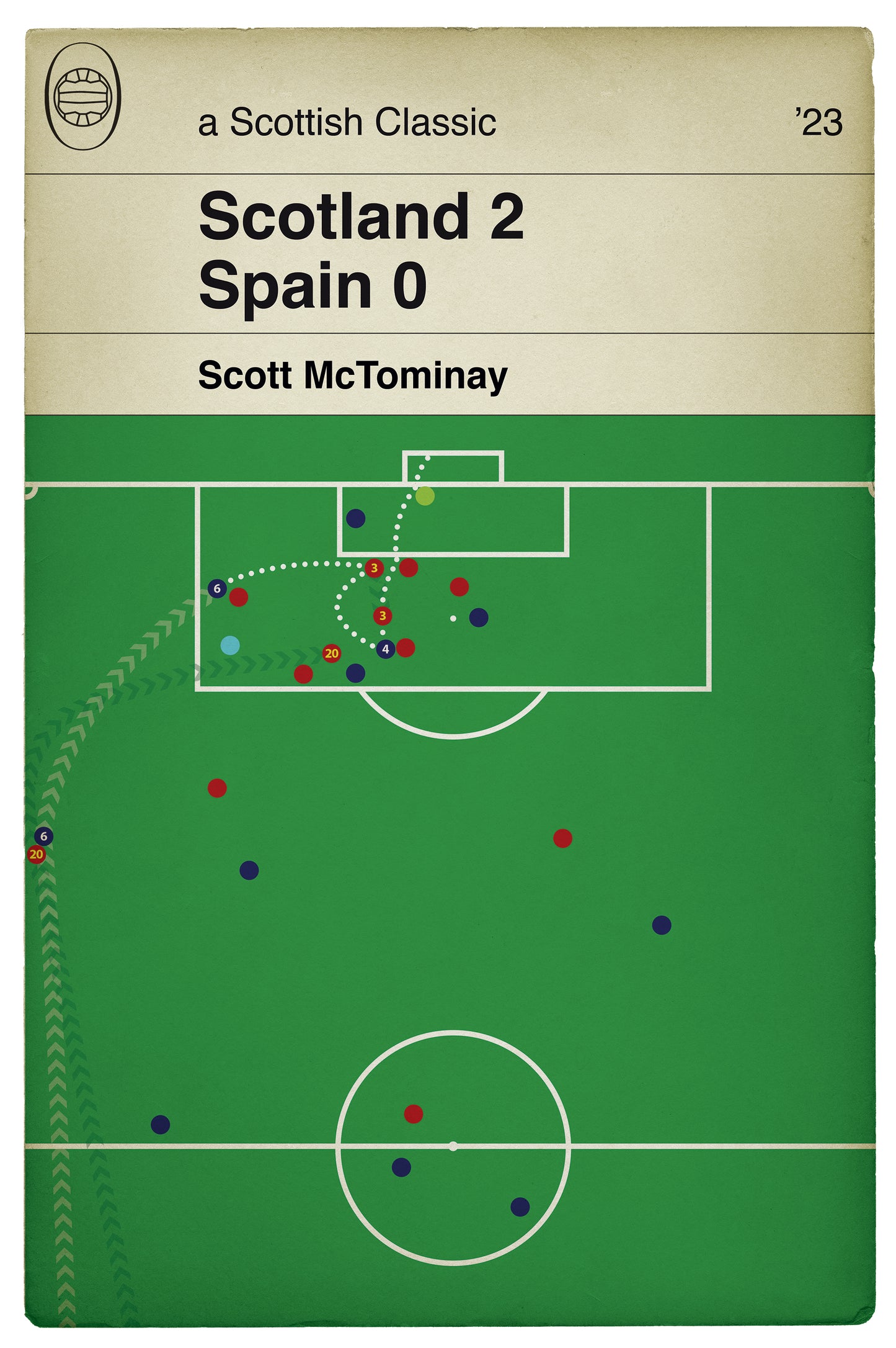 Scotland goal v Spain - Scott McTominay - Scotland 2 Spain 0 - Euro 2024 Qualifier - Book Cover Poster - Football Gift (Various Sizes)