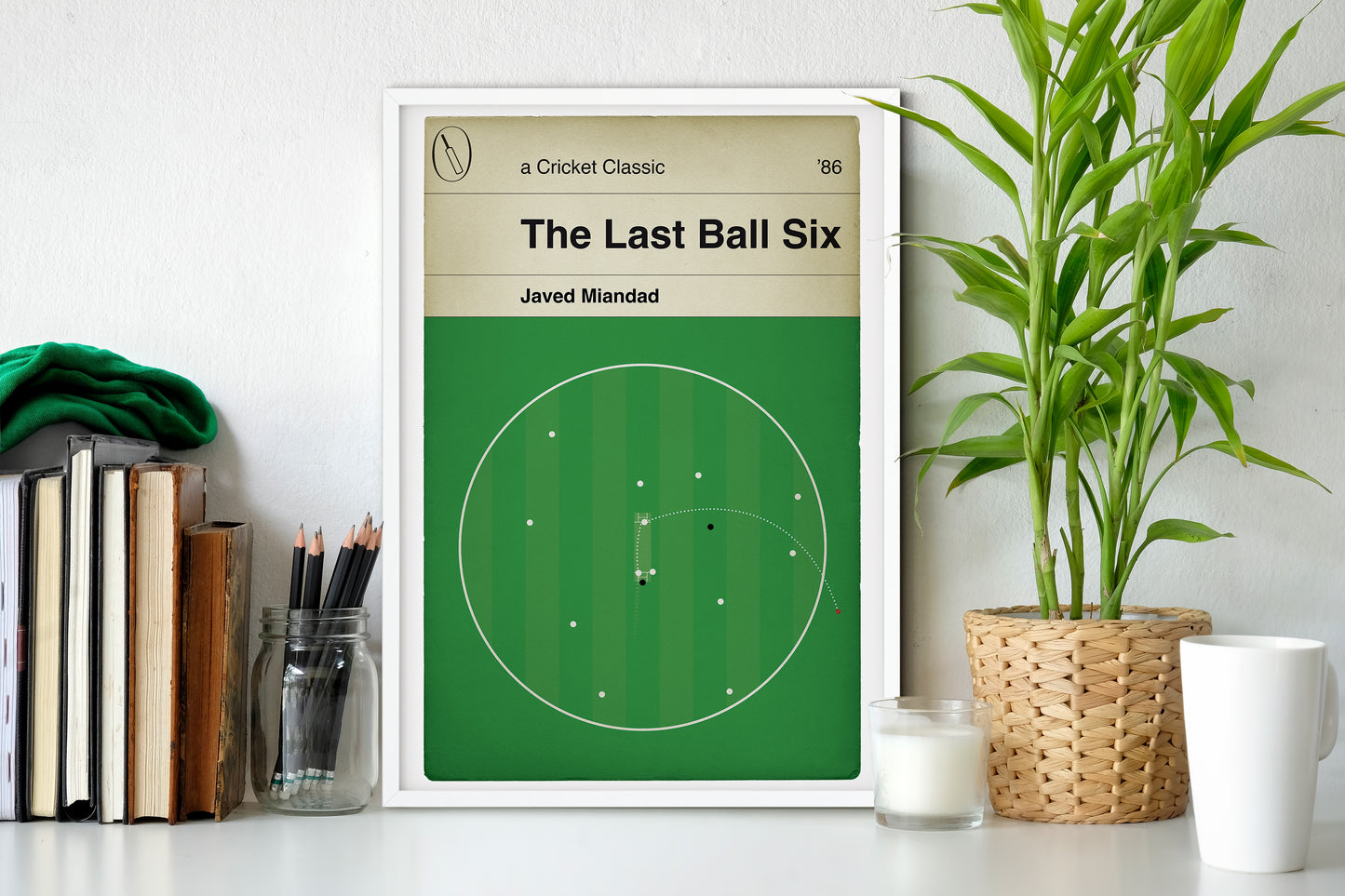 Javed Miandad winning runs for Pakistan vs India - The Last Ball Six - Cricket Poster