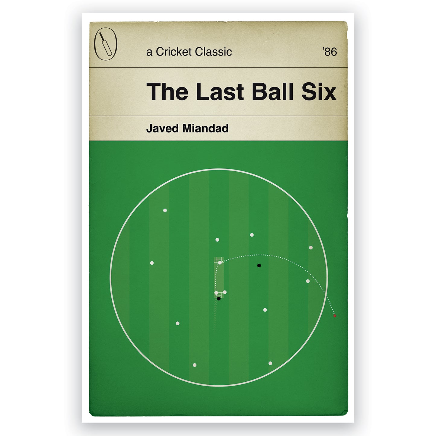 Javed Miandad winning runs for Pakistan vs India - The Last Ball Six - Cricket Poster