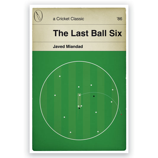 Javed Miandad winning runs for Pakistan vs India - The Last Ball Six - Cricket Poster