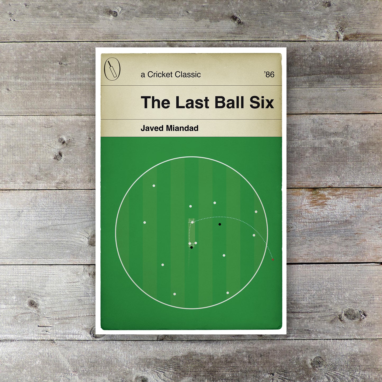 Javed Miandad winning runs for Pakistan vs India - The Last Ball Six - Cricket Poster