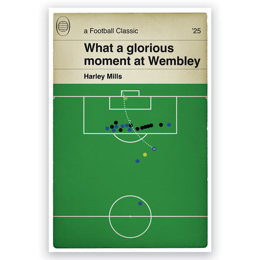 Peterborough United Goal - Harley Mills Free-Kick - EFL Trophy Final 2025 - Birmingham 0 Posh 2 - Football Book Cover Poster (Various sizes)