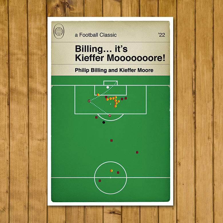 Bournemouth goal v Nottingham Forest 2022 - Kieffer Moore winner - Philip Billing Free Kick - Football Book Cover Print Gift (Various Sizes)