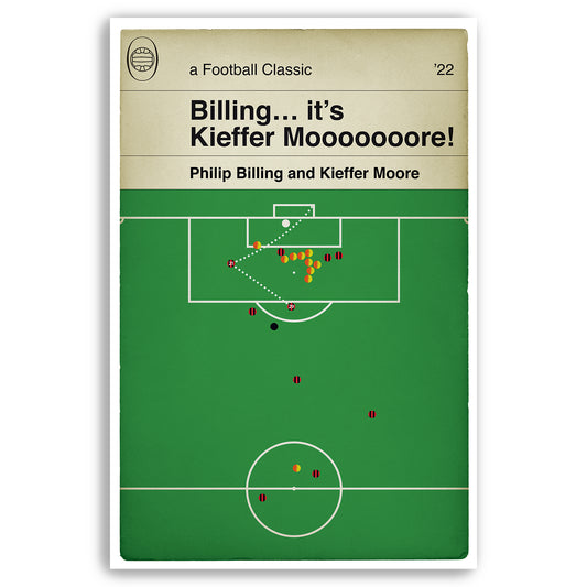 Bournemouth goal v Nottingham Forest 2022 - Kieffer Moore winner - Philip Billing Free Kick - Football Book Cover Print Gift (Various Sizes)