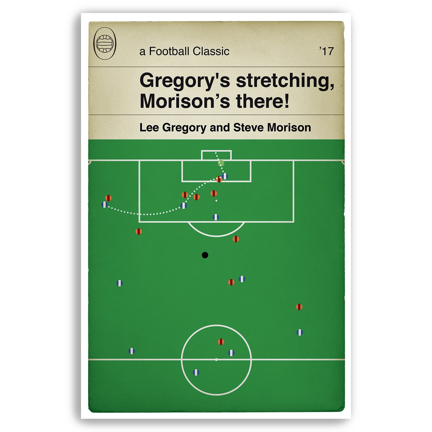 Millwall winning goal in 2017 Play-Off Final - Steve Morison - Lee Gregory - Classic Book Cover Print - Football Gift (Various Sizes)