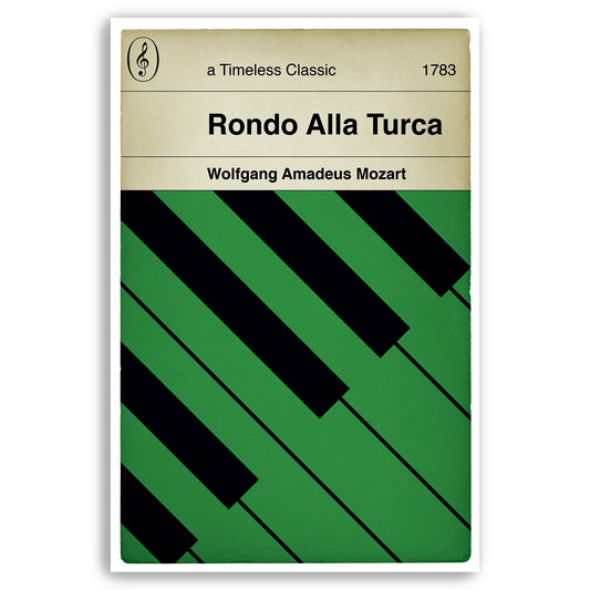 Wolfgang Amadeus Mozart - Rondo Alla Turca - Timeless Classic - Classical Music - Alternative Book Cover Poster (Various sizes available)