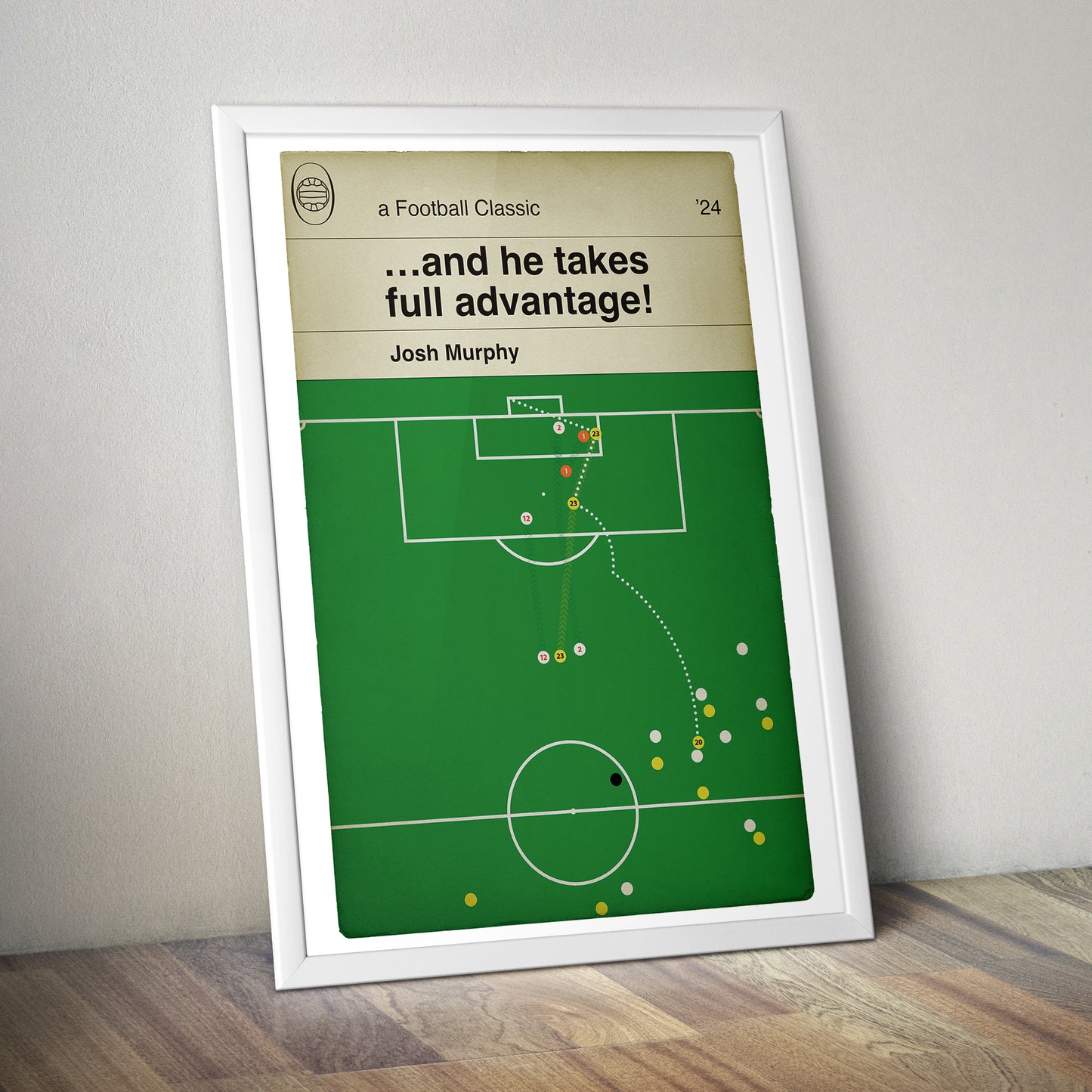 Josh Murphy goal - Oxford United 2 Bolton Wanderers 0 - League One Play Off Final 2024 - Football Print - Book Cover Goal Poster - Various Sizes