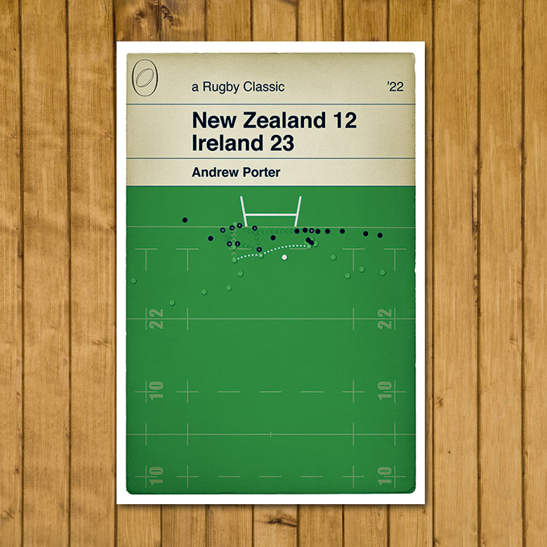 Ireland historic first win away in New Zealand - Andrew Porter Try - New Zealand 12 Ireland 23 - Classic Book Cover Poster (Various Sizes) Active