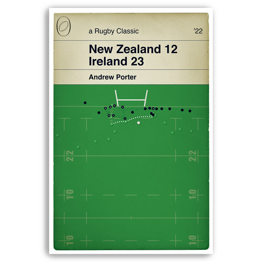 Ireland historic first win away in New Zealand - Andrew Porter Try - New Zealand 12 Ireland 23 - Classic Book Cover Poster (Various Sizes) Active