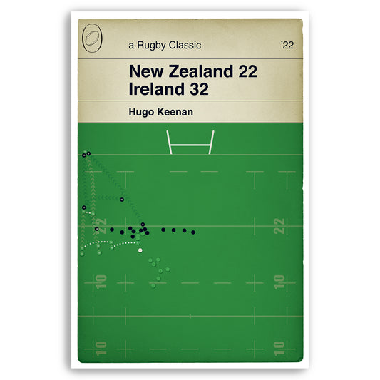 Hugo Keenan Try - New Zealand 22 Ireland 32 - Ireland win series in New Zealand 2 - 1 - Classic Book Cover Poster (Various Sizes)