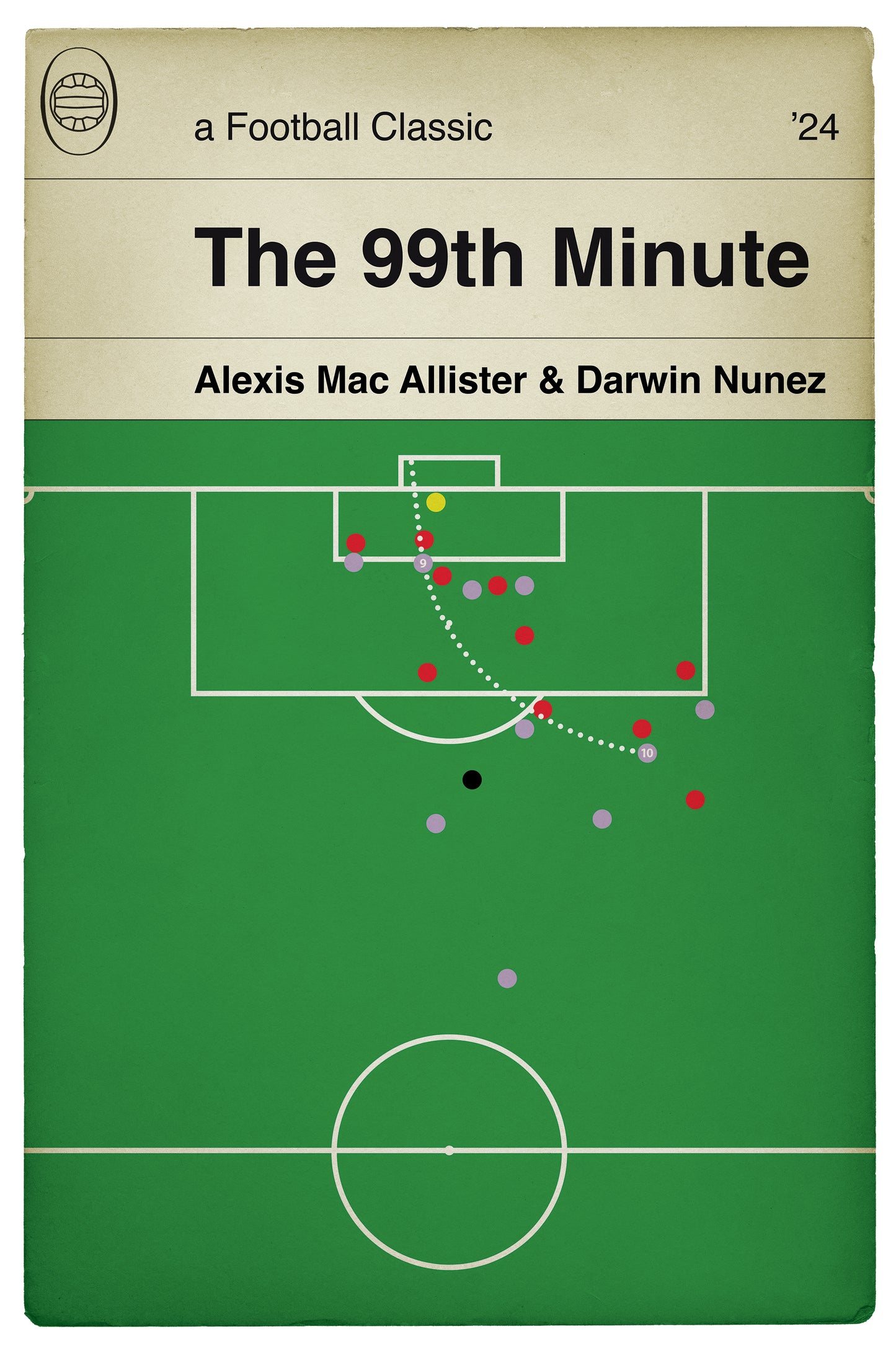 Darwin Nunez Late Winner v Nottingham Forest in 2024 - Nottingham Forest 0 Liverpool 1 - Book Cover Print - Football Gift (Various Sizes)