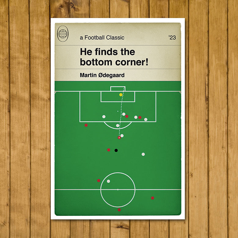 Martin Odegaard Goal - Tottenham 0 Arsenal 2 - Premier League 2023 - Classic Football Book Cover Print (Various sizes)