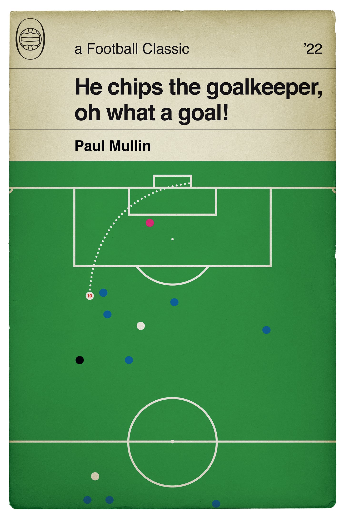 Paul Mullin goal v Stockport County - FA Trophy Semi Final - Wrexham 2 Stockport County 0 - Mullin Chip - Book Cover Print (Various Sizes)