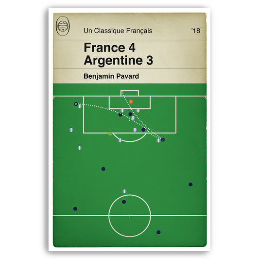 Benjamin Pavard Goal - France 4 Argentine 3 - Champions du monde de France - Cadeau pour fan de football - Livre classique (Various Sizes)