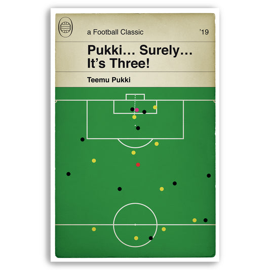 Norwich City goal v Manchester City -Teemu Pukki - Classic Book Cover Poster - Football Gift (Various sizes)