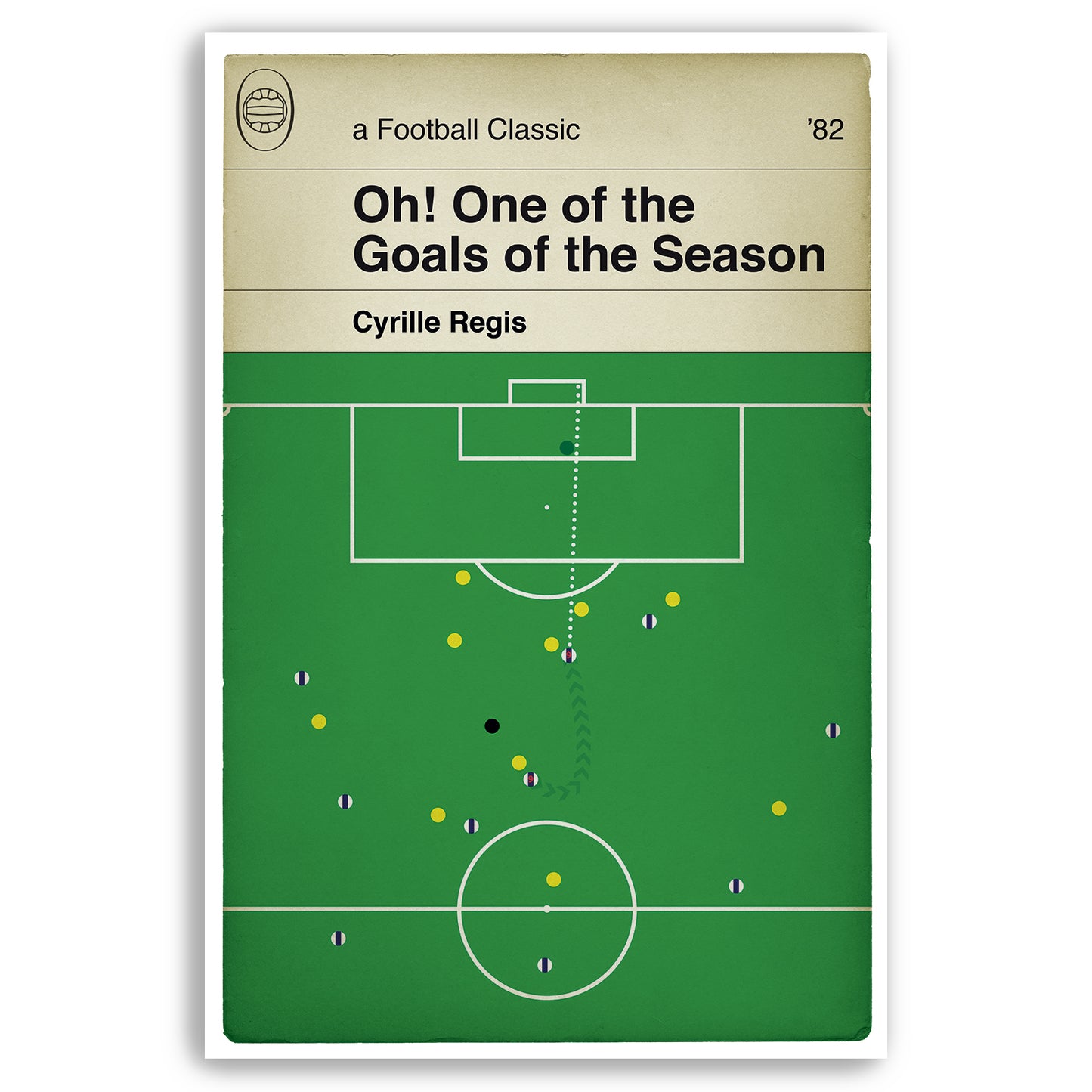 West Bromwich Albion goal v Norwich - Cyrille Regis - 1982 Goal of the Season - Classic Book Cover Poster - Football Gift (Various sizes)