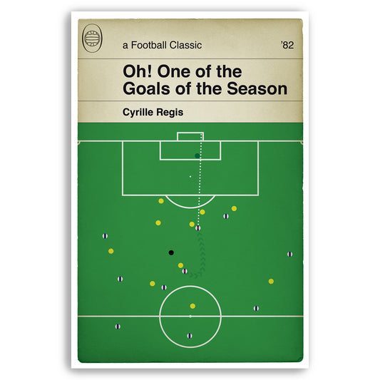 West Bromwich Albion goal v Norwich - Cyrille Regis - 1982 Goal of the Season - Classic Book Cover Poster - Football Gift (Various sizes)