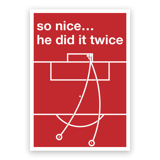 So nice… he did it twice - Declan Rice Goals - Both free-kicks - Arsenal 3 Real Madrid 0 - Champions League Quarter-Final 2025 - Swiss Style Goal Print - Home Decor (Various sizes)