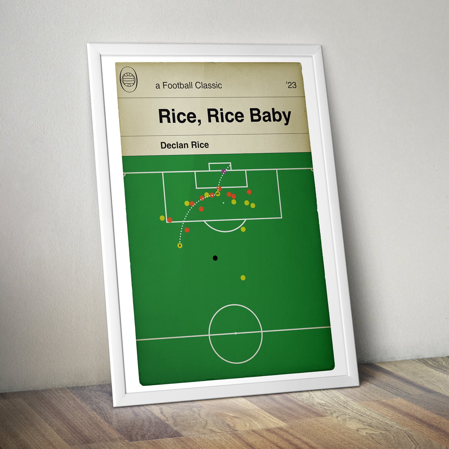 Declan Rice Late Winner v Luton Town in 2023 - Luton Town 3 Arsenal 4 - Rice Rice Baby - Book Cover Print - Football Gift (Various Sizes)