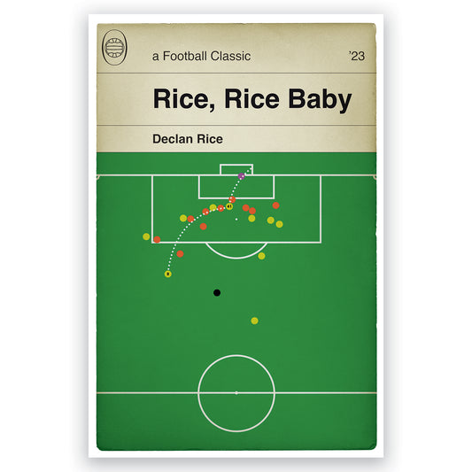 Declan Rice Late Winner v Luton Town in 2023 - Luton Town 3 Arsenal 4 - Rice Rice Baby - Book Cover Print - Football Gift (Various Sizes)