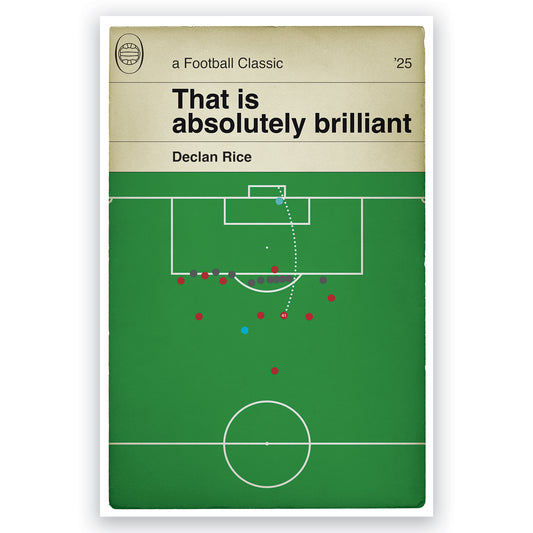 Arsenal 3 Real Madrid 0 - Declan Rice Goal - First Free kick - Champions League Quarter-Final 2025 - Classic Book Cover Goal Print - Wall Decor Poster (Various sizes)