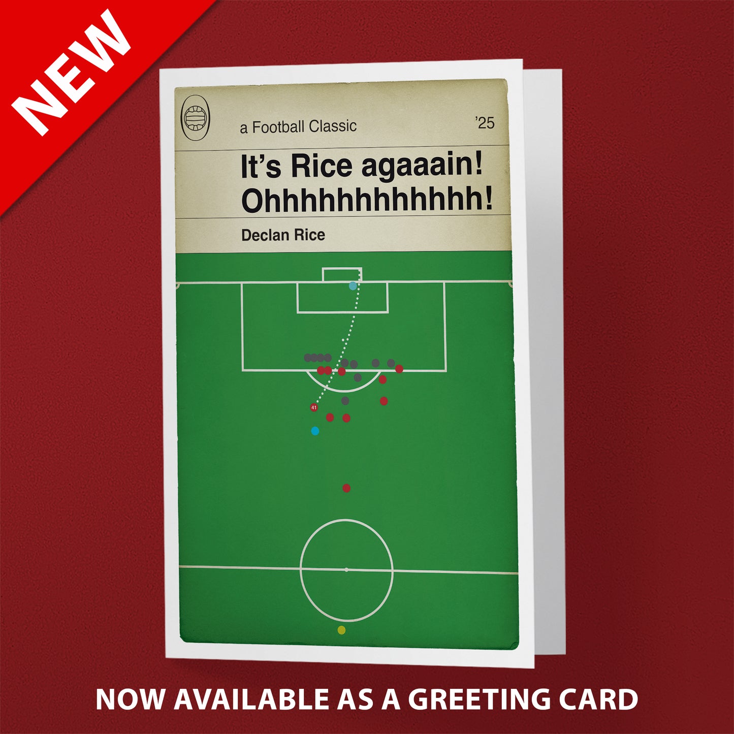 Declan Rice Goal - Second Free kick - Arsenal 3 Real Madrid 0 - Champions League Quarter-Final 2025 - Classic Book Cover Goal Print - Wall Decor Poster (Various sizes)