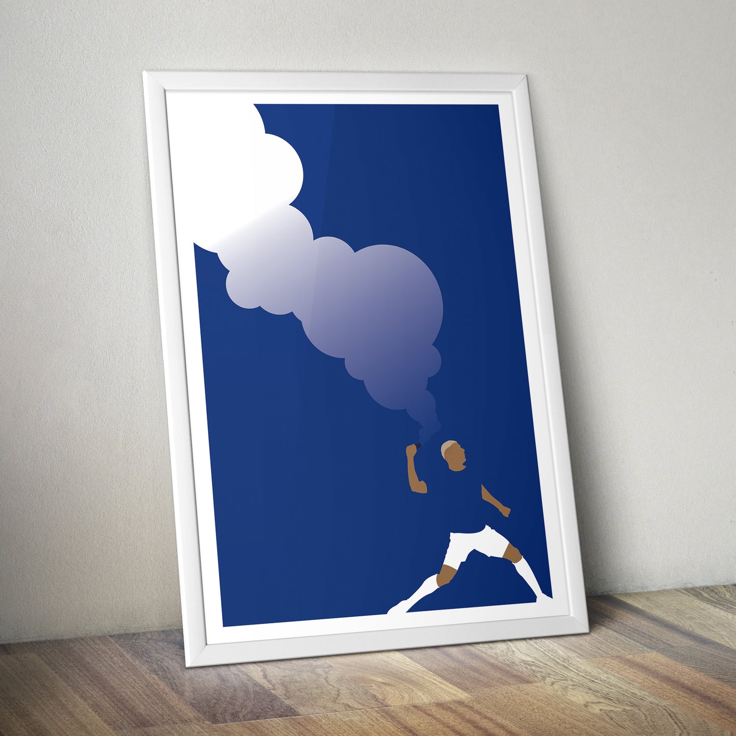 Richarlison Goal Celebration Art - Everton 1 Chelsea 0 - Everton Winner at Goodison Park in 2022 - Blue Smoke Flare - (Various sizes)