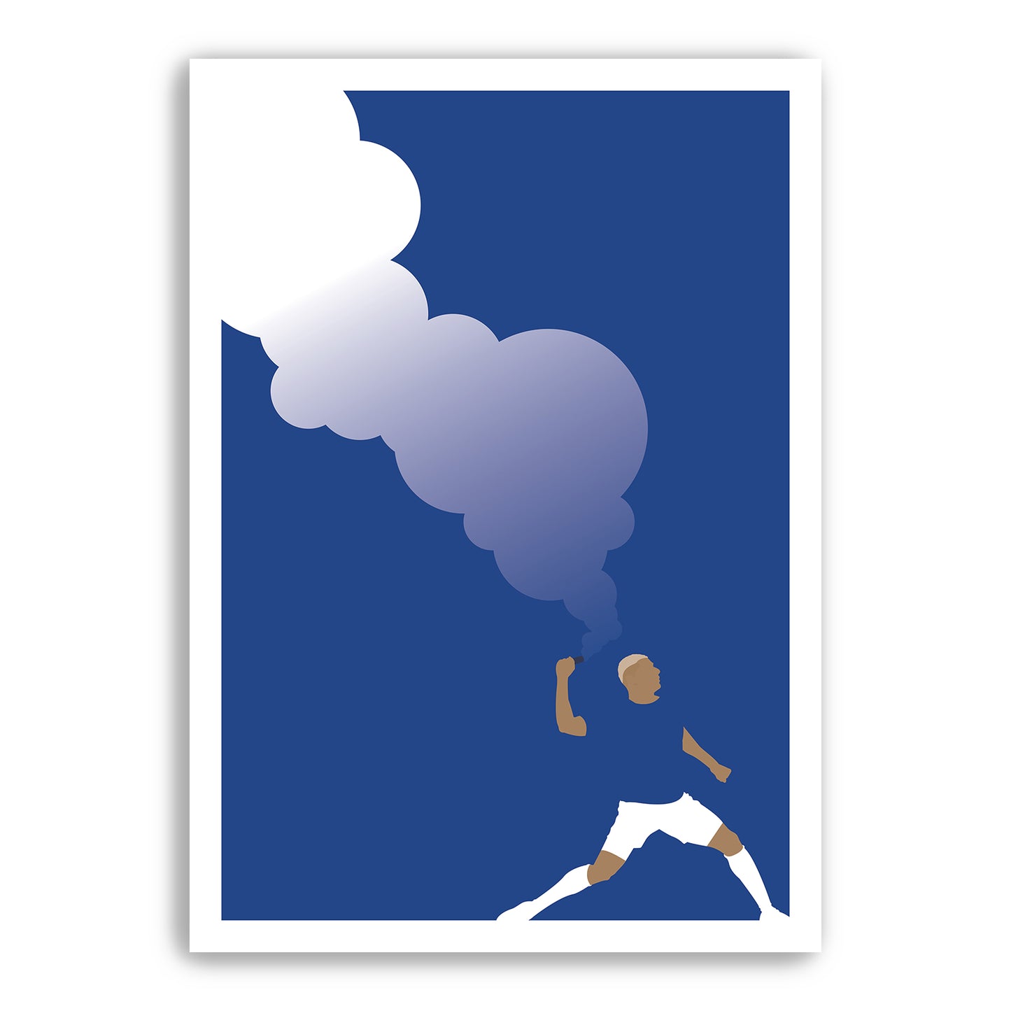 Richarlison Goal Celebration Art - Everton 1 Chelsea 0 - Everton Winner at Goodison Park in 2022 - Blue Smoke Flare - (Various sizes)