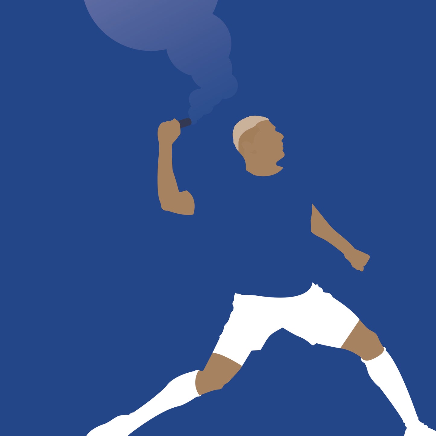 Richarlison Goal Celebration Art - Everton 1 Chelsea 0 - Everton Winner at Goodison Park in 2022 - Blue Smoke Flare - (Various sizes)