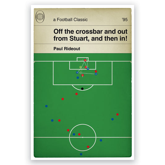 Everton goal in 1995 FA Cup Final - Paul Rideout Winner - Everton 1 Manchester United 0 - Classic Book Cover - Football Goal Poster (Various Sizes)