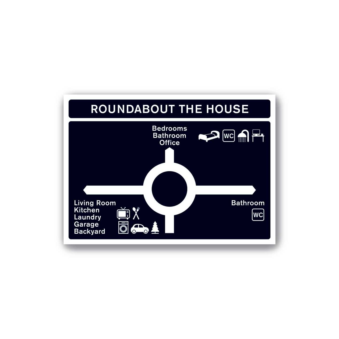 Roundabout Your Home - Customisable Print for Home - Traffic Sign Art - Hallway Art - Customisable Poster Art - Various Sizes Available