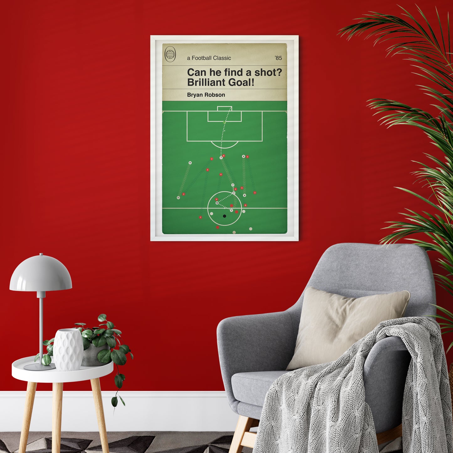 Bryan Robson Goal - Manchester United 2 Liverpool 1 - FA Cup Semi Final Replay 1985 - Book Cover Poster - Football Gift (Various Sizes)