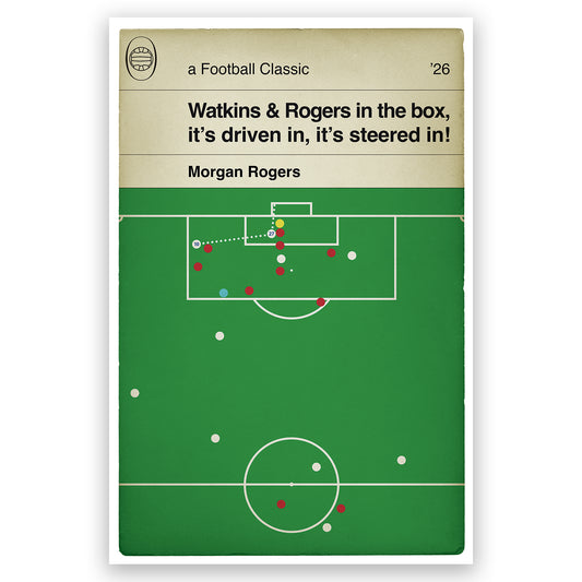 Morgan Rogers Goal Poster - Aston Villa Europa League Winners Print - Man Cave Decor