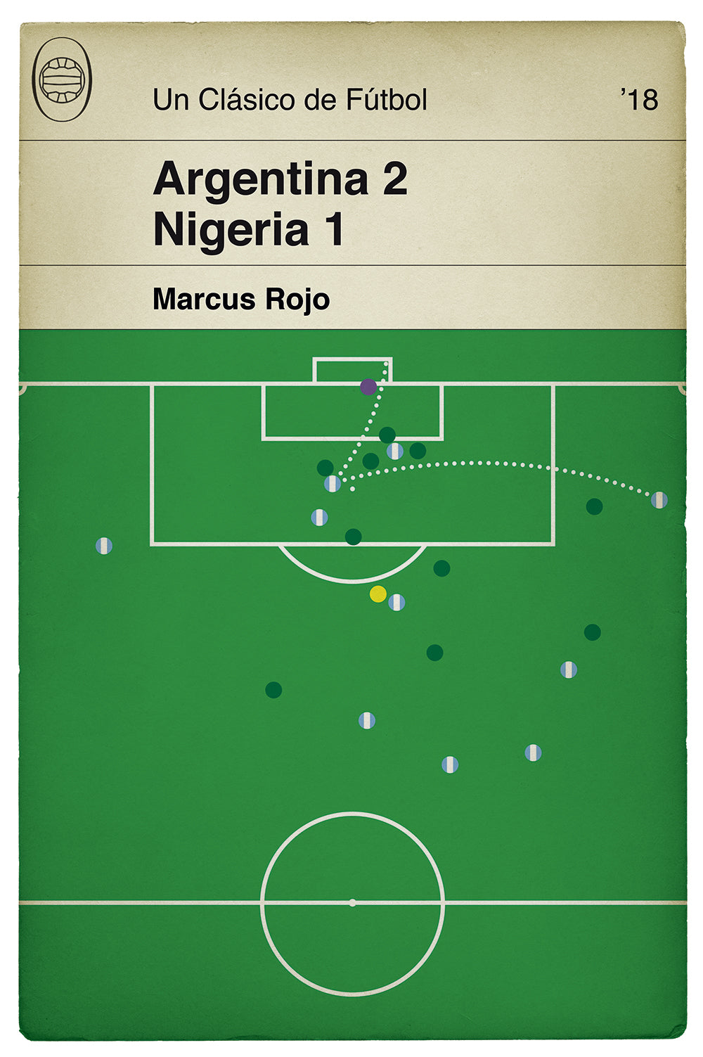 Argentina 2 Nigeria 1 - Marcus Rojo winning goal - World Cup - Football Goal Poster - Regalo de fútbol (Various Sizes)