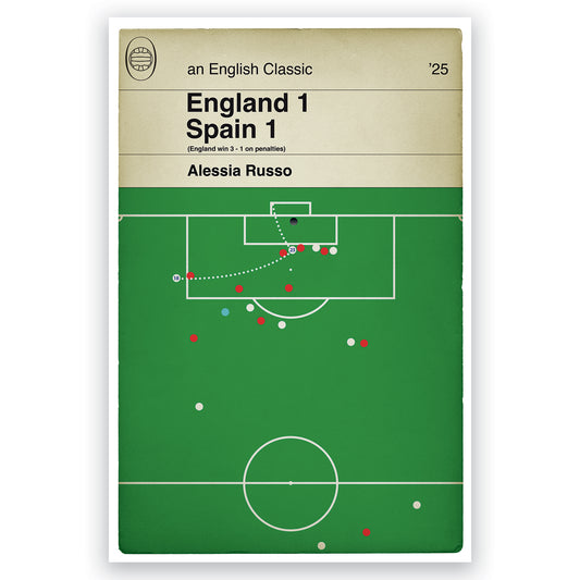 Alessia Russo Equalising Goal - England 1 Spain 1 - Women's Euro 2025 Final - Football Book Cover - Gift for Lionesses Fan (Various Sizes)