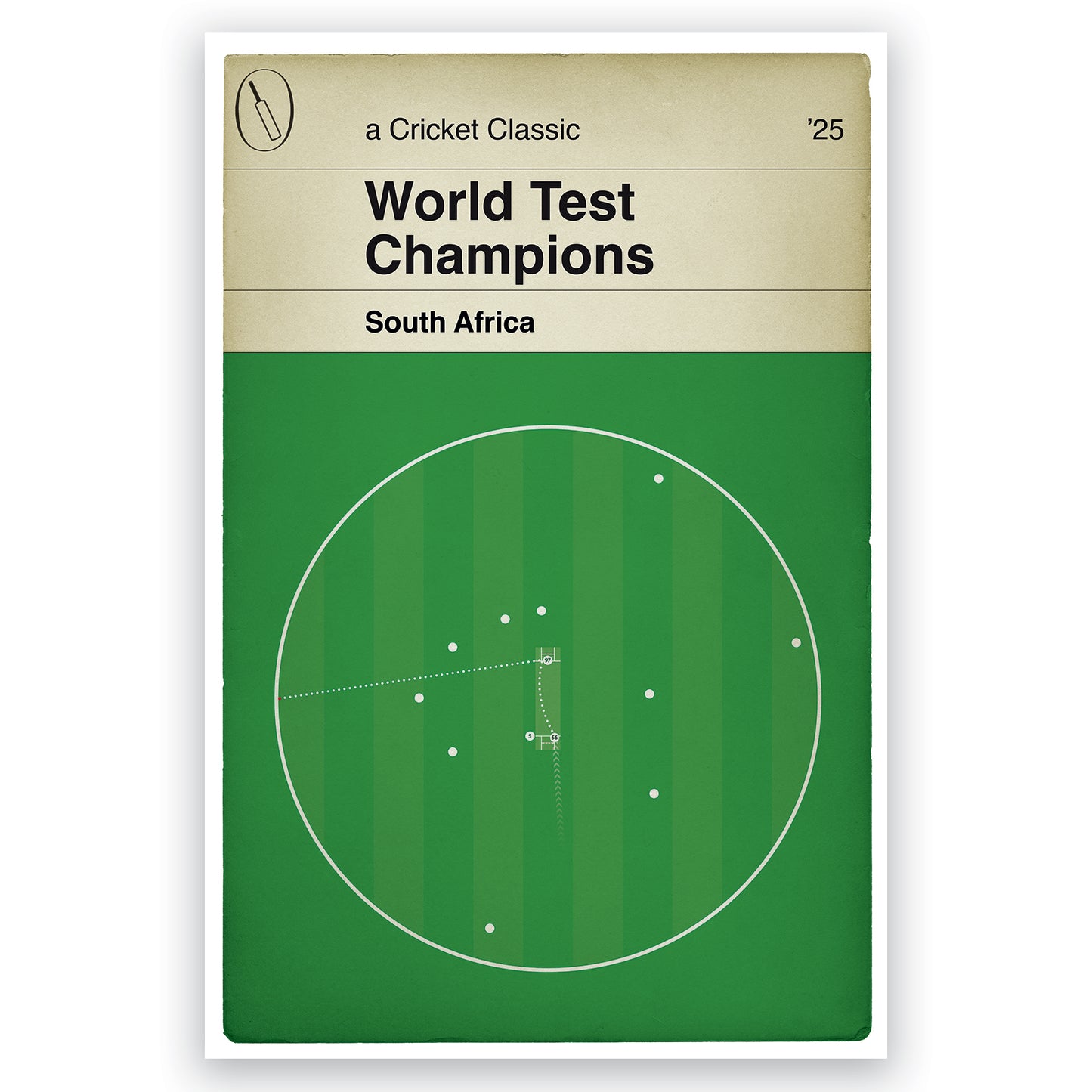 South Africa World Test Champions 2025 - Kyle Verreynne Winning Runs - South Africa v Australia - Cricket Book Cover Art (Various Sizes)