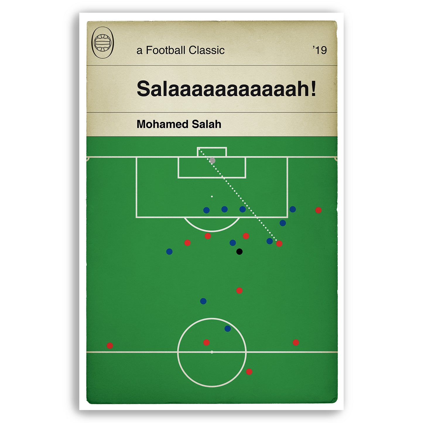 Liverpool goal v Chelsea - Mohamed Salah Screamer - Salaaaaaaaaaaah! - Classic Book Cover Poster - Football Gift (Various Sizes)