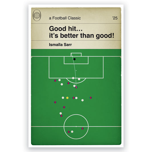 Crystal Palace 3 Aston Villa 0 - Ismaïla Sarr Goal - FA Cup Semi-Final 2025 - Classic Book Cover Print (Various Sizes)