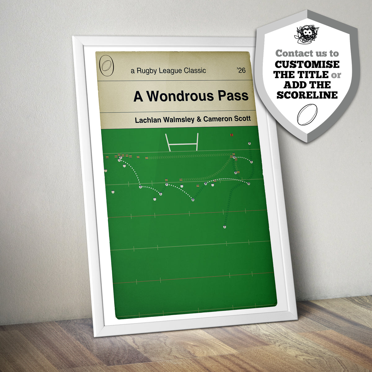 Warrington Wolves 10 Wakefield Trinity 23 - Cameron Scott Try Poster - 2026 Super League Grand Final - Walmsley Pass - Rugby League Print