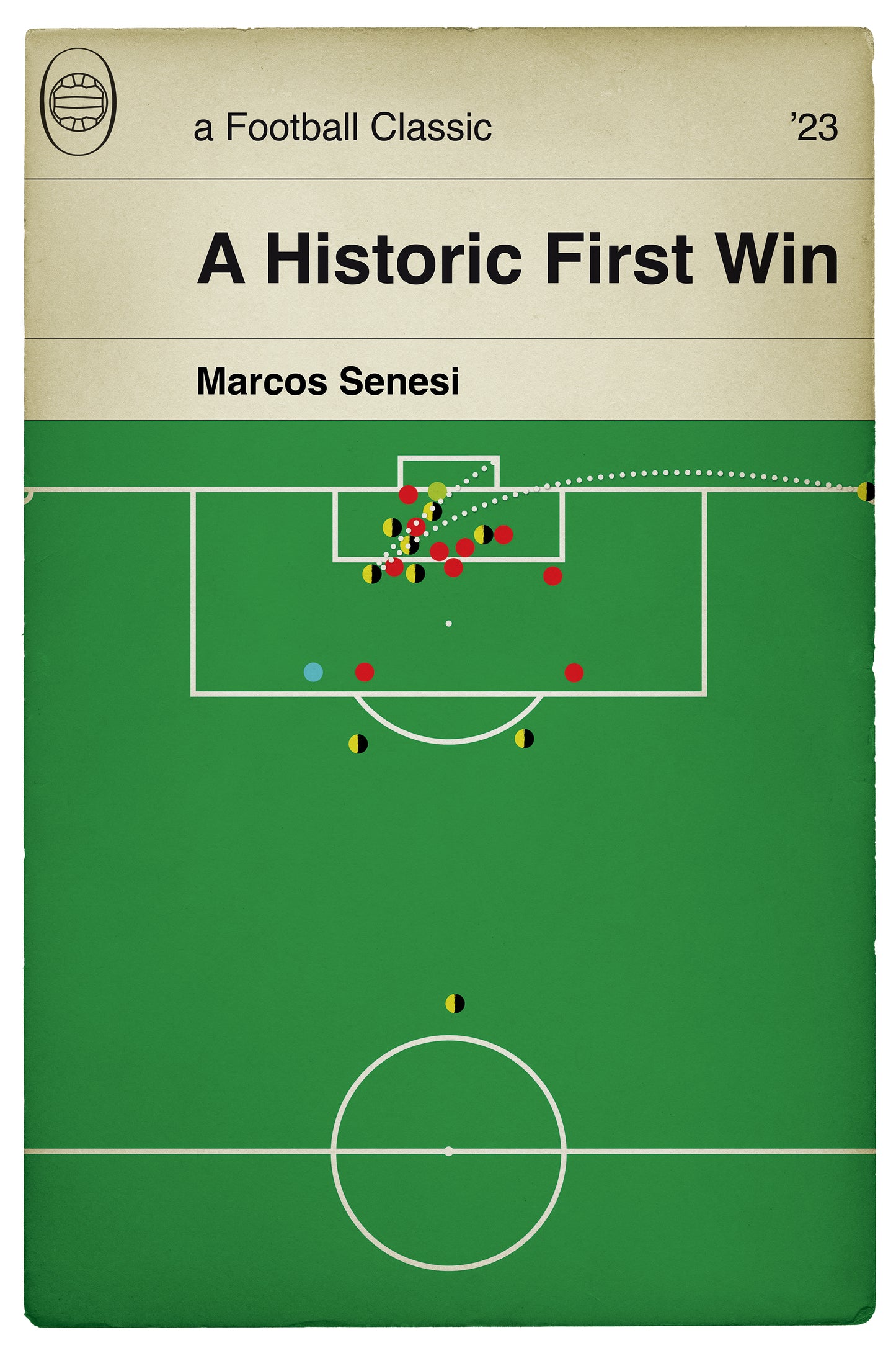 Bournemouth goal v Manchester United 2023 - Marcos Senesi Header - Man Utd 0 Bournemouth 3 - First Win at Old Trafford (Various Sizes)