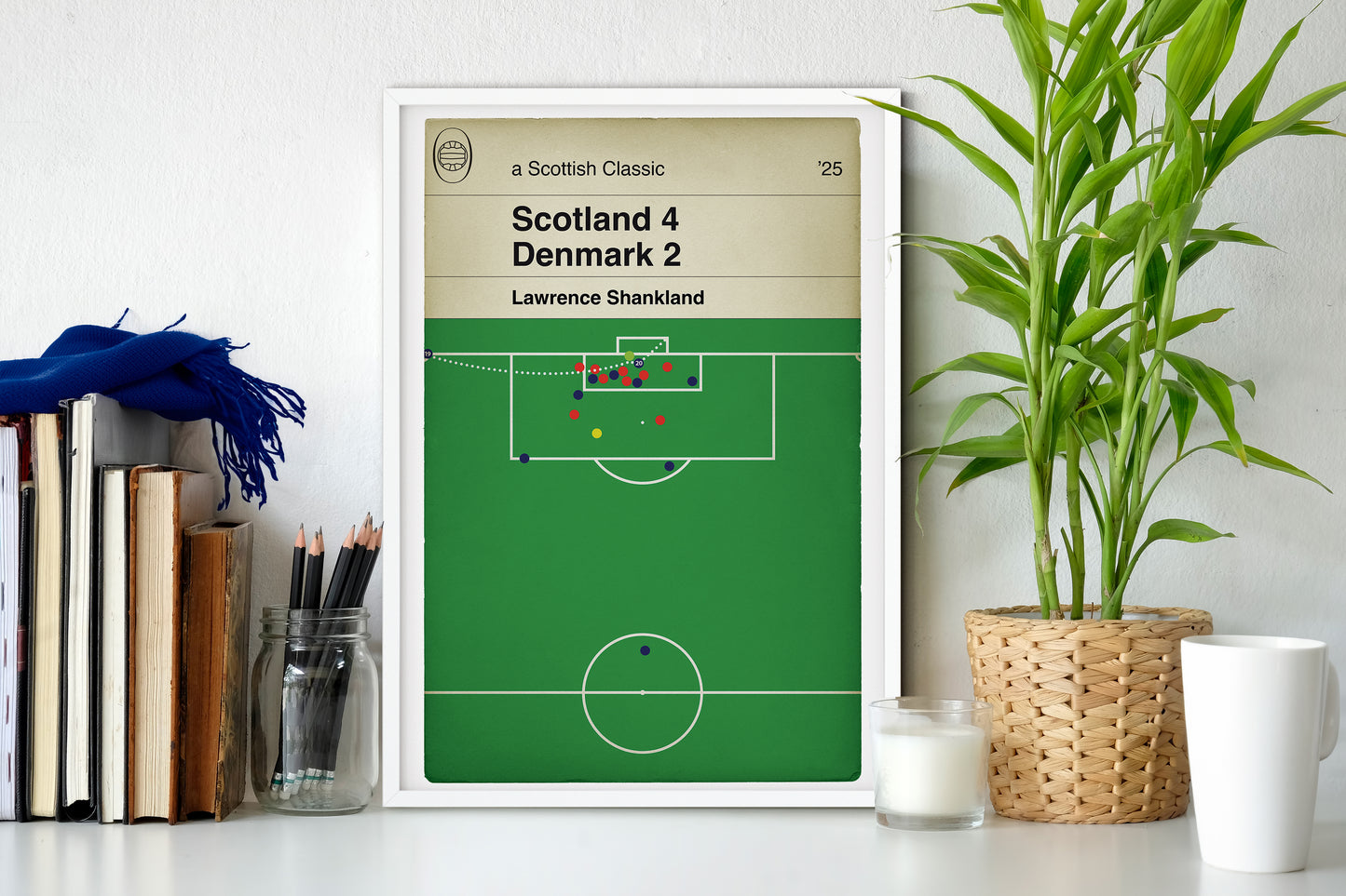 Scotland 4 Denmark 2 - Lawrence Shankland Goal Poster - World Cup Qualifier 2025