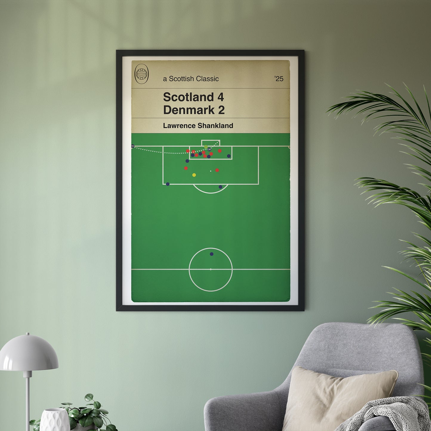 Scotland 4 Denmark 2 - Lawrence Shankland Goal Poster - World Cup Qualifier 2025