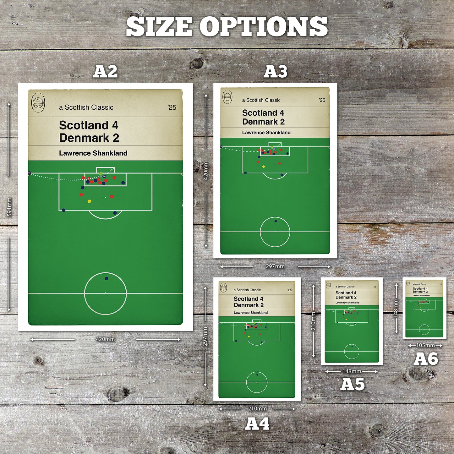 Scotland 4 Denmark 2 - Lawrence Shankland Goal Poster - World Cup Qualifier 2025