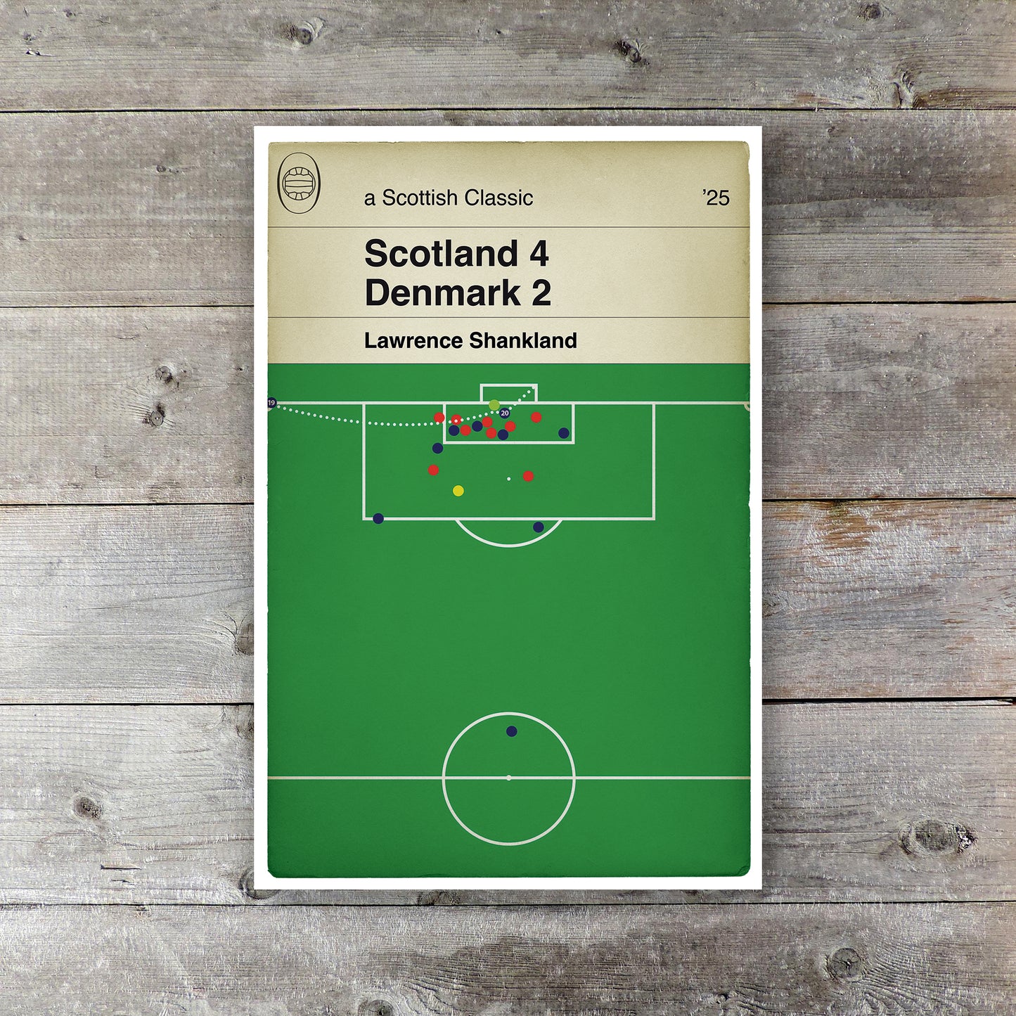Scotland 4 Denmark 2 - Lawrence Shankland Goal Poster - World Cup Qualifier 2025