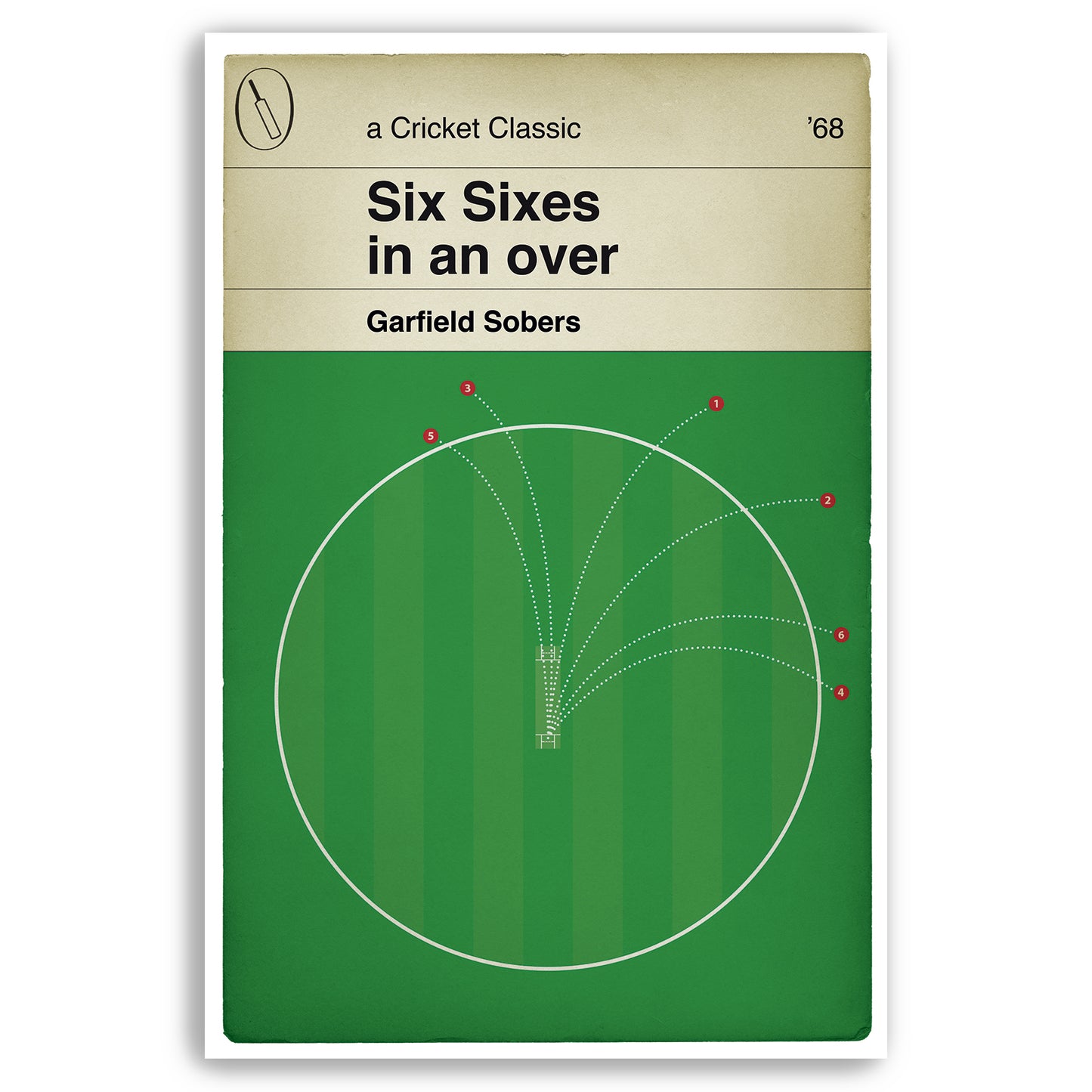 Garfield Sobers Six Sixes in an over for Notts v Glamorgan in 1968 - Cricket Gift - Book Cover Poster (Various Sizes)