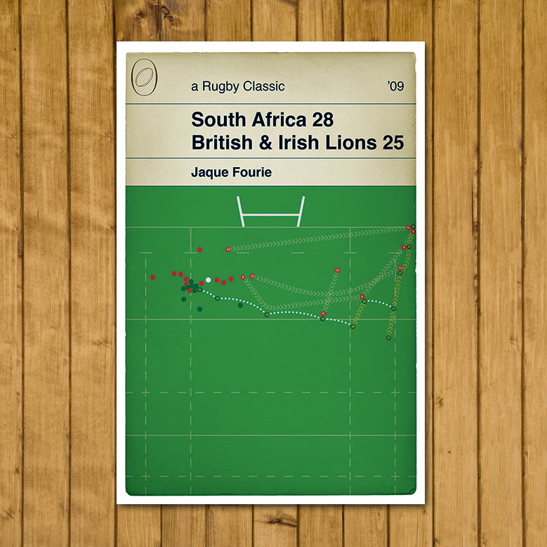 South Africa 28 British & Irish Lions 25 - Jaque Fourie Try - 2nd Test 2009, Loftus Versfeld, Pretoria - Try of the Century (Various Sizes)